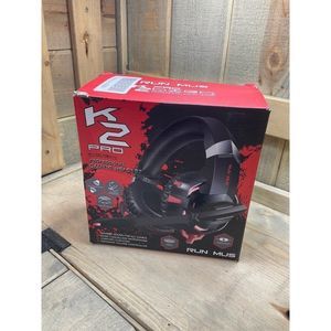𝅺k2 Pro Run Mus High Performance Professional Gaming Headset Red Open Box New